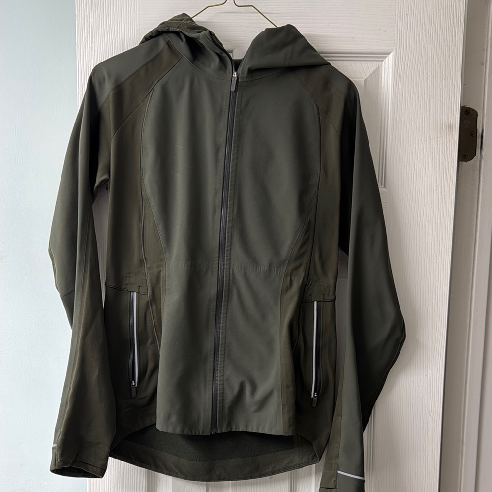 Olive Green Hooded Jacket lululemon cross chill jacket